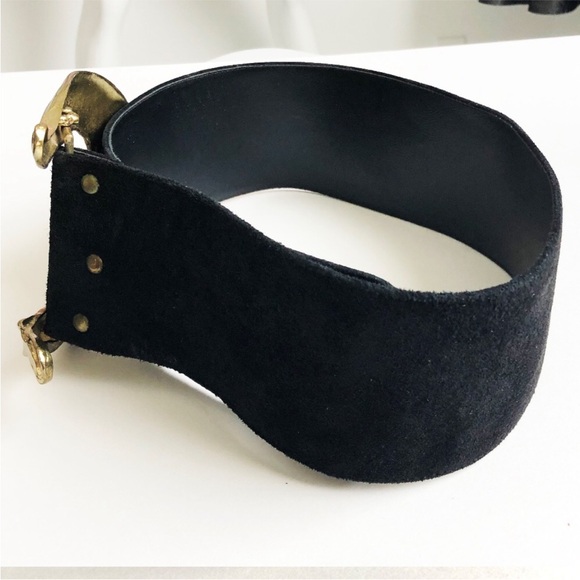 Black Belt with Gold Moon Buckle - Picture 4 of 8